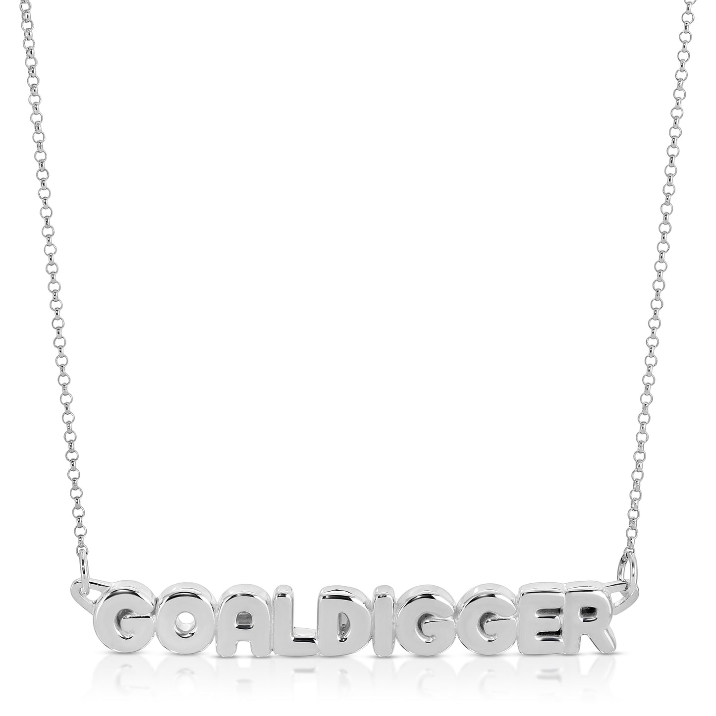 silver goal digger necklace from the wandering jewel