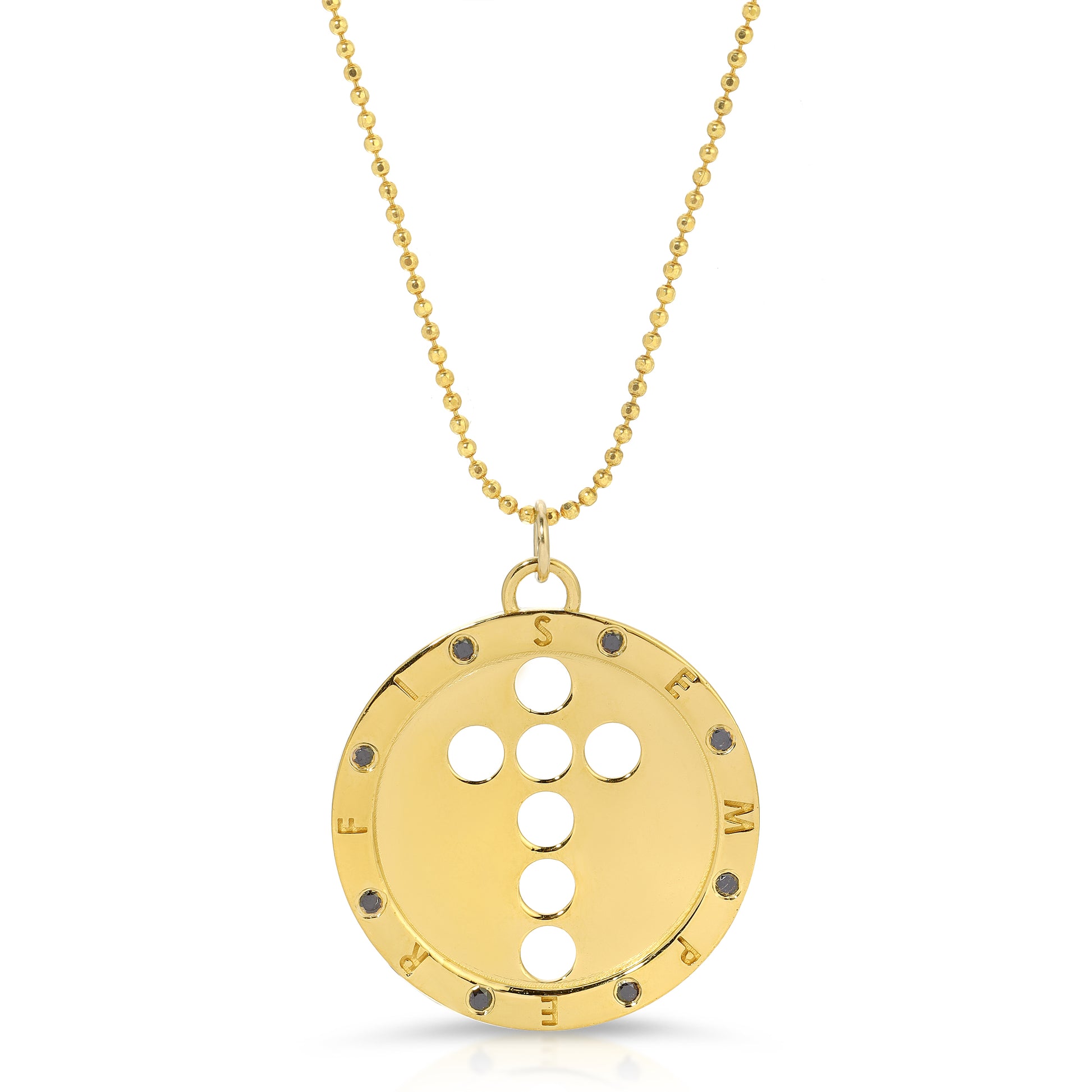 7 Black Diamond Semper Fi Gold pendant necklace from the wandering jewel