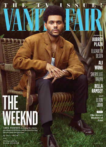 Vanity Fair magazine cover featuring musician the Weeknd and featuring jewelry from the wandering jewel