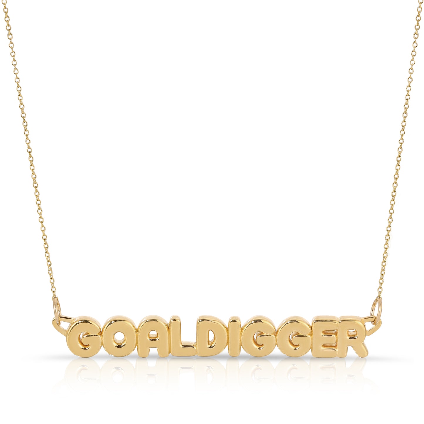 gold doaldigger necklace