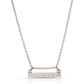 18K solid gold Horizontal bar necklace with 7 diamonds 