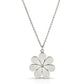 18K  solid gold 7 petal flower pendant necklace with a diamond in the middle
