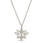 18K solid gold Lotus shaped pendant necklace with 7 diamonds