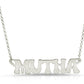 white gold groovy font mutha necklace from the wandering jewel