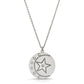 18K Solid gold Moon and Star coin pendant with 7 diamonds