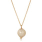 18K solid gold golden south sea pearl pendant on gold chain from the wandering jewel