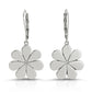 18K Solid Gold 7 petal flower earrings with a diamond in the middle
