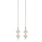 14K solid gold dice threader earrings adorned with 7 diamonds from the wandering jewel
