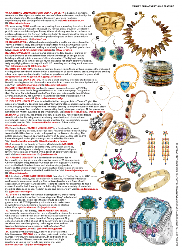 vanity Fair jewelry feature highlighting the pillbox disengagement Ring from the wandering jewel