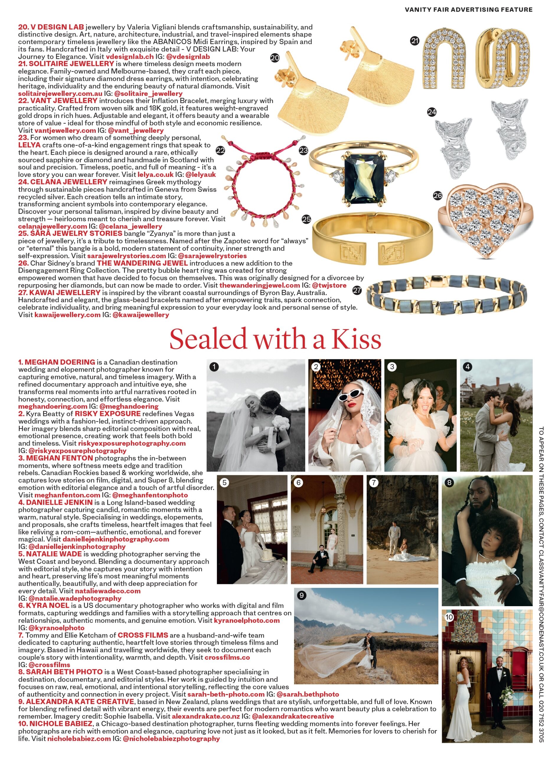 Vanity Fair magazine featuring the Rose gold Big Heart Diamond Disengagement ring from The Wandering Jewel Jewelry Line
