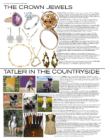 Tatler magazine jewelry editorial featuring 7 petal diamond flower earrings from the wandering jewel