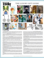 Traveller magazine luxury gift guide featuring the 7 petal earrings from the wandering jewel