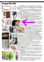 "Forget me Not" magazine editorial featuring the wandering jewels ice cream cone earrings on a black model with curly hair