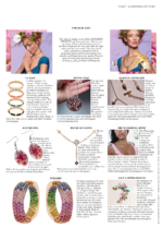 vogue magazine page highlighting the 7 diamond love knot necklace  from The Wandering Jewel