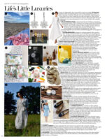 house and Garden magazine life's little luxuries feature highlighting the 7 petal earrings from the wandering jewel