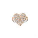 Big bubble heart shaped ring that is filled with sparkling diamonds from the wandering jewel