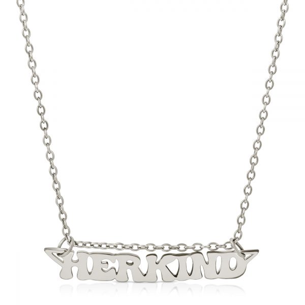 18K Solid gold Herkind nameplate necklace from the wandering jewel