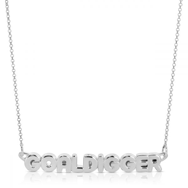 silver goal digger necklace from the wandering jewel