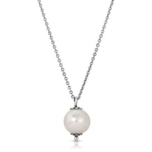 18K Solid gold South sea White Pearl pendant necklace from the wandering jewel