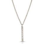 Pillar bar necklace pendant with 7 diamonds from the wandering jewel