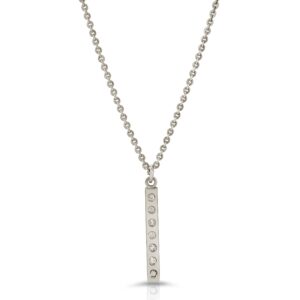 Pillar bar necklace pendant with 7 diamonds from the wandering jewel