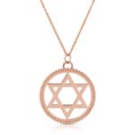 Rose gold star of David pendant necklace coin from the wandering jewel