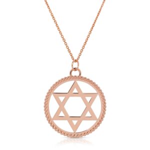 Rose gold star of David pendant necklace coin from the wandering jewel