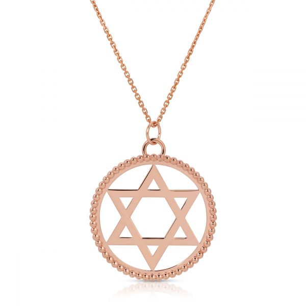 Rose gold star of David pendant necklace coin from the wandering jewel