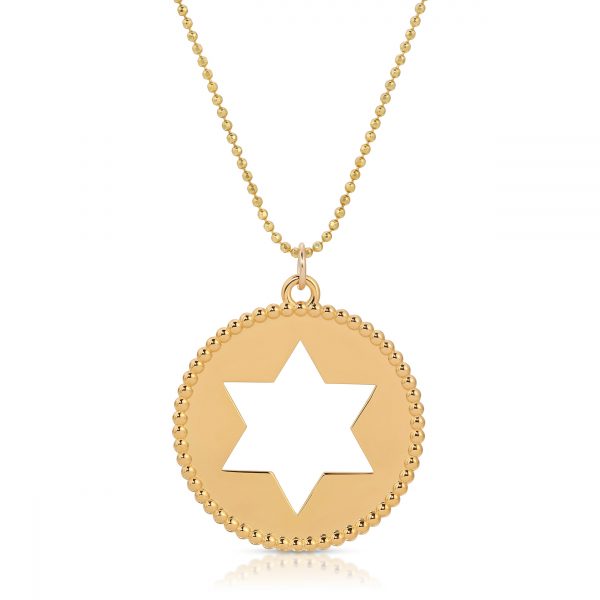 Rose gold star of David pendant necklace coin from the wandering jewel