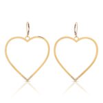 large gold hoop earrings in the shape of a heart  in Gold from the wandering jewel