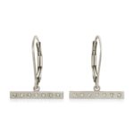 18K solid gold Horizontal bar 7 Diamond earrings from the wandering jewel