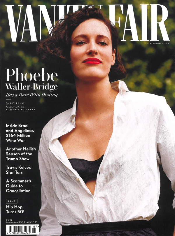 phoebe waller bridge on the cove f vanity Fair magazine that is featuring jewelry from the wandering jewel