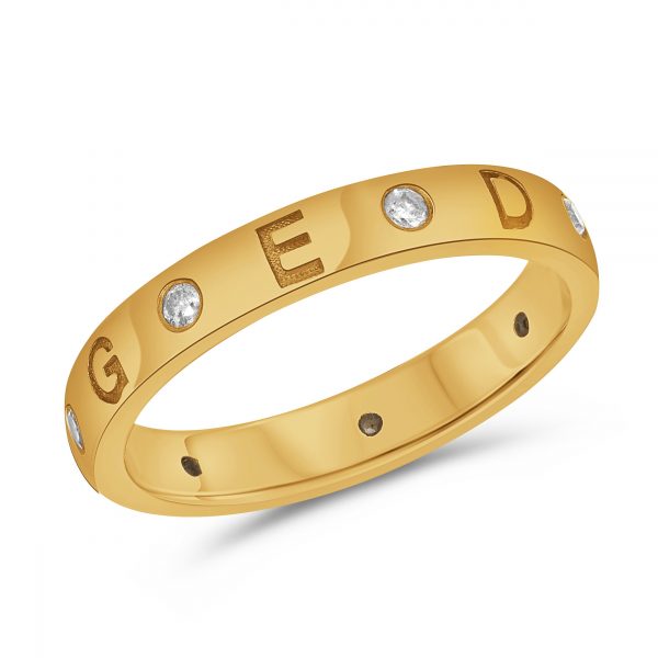 7 diamond engaged gold disengagement Ring from the wandering jewel