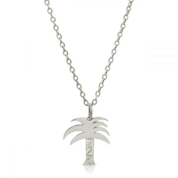 18K solid gold Palm Tree Pendant necklace from the wandering jewel