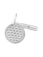 Sterling silver cufflinks with tiny silver elevated hearts on the face