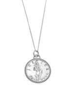 Lady Justice Necklace with a diamond at the clock number 7 space